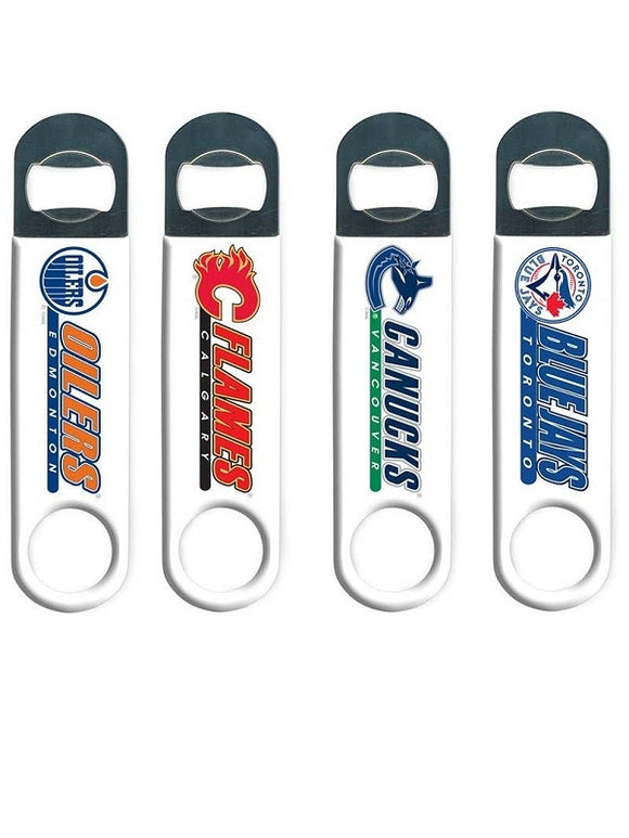 NHL® Vancouver- Edmonton-Calgary -MLB® Blue Jays Speed Bottle Openers-pk of 12
