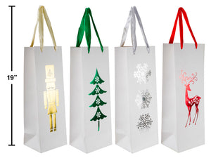 Gift Bag- Christmas designs 4 style set- 144 per case -19" height bags