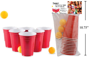 Beer Pong Cups- 12 cups per pack- 3 balls included - 24 packs per case