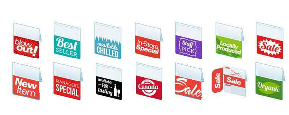 Shelf Tags-Assorted variety pack -Free shipping in Canada and the USA- No minimum order!