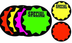 Neon Bright Sign Display Cards -100 per case-Free shipping to Canada & USA- No minimum order!