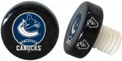 Vancouver Canucks Wine bottle toppers - puck shaped and ceramic tops - 12 per case