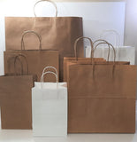 Take Out/Carry Out Handled Kraft bags -100% recycled