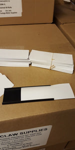 Softback white flexible inserts - for liquor store shevling units that need adheasive labels