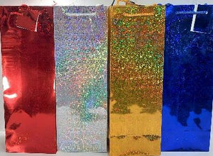 Gift Bags-Single Bottle Wine -"Mixed Metallic"- 144 per case
