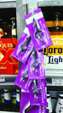 Plastic product merchandiser hanging strips - 25 units per case