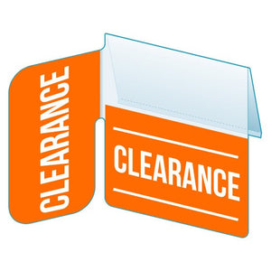 Shelf Tags "Clearance" right angle & flat mount - 25 per case