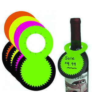 Neon card stock sinage "Bottle Toppers"-100 per pack-Free shipping in Canada & USA! No minimum order!