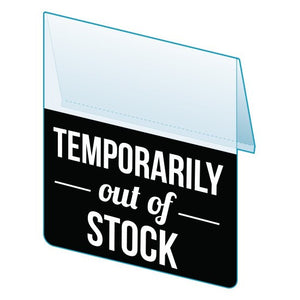 Shelf Tags "Temporarily out of stock"  flat mount style- 25 per case