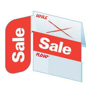 Shelf Tags "Was-Sale-Now" with right angle display- 25 per case